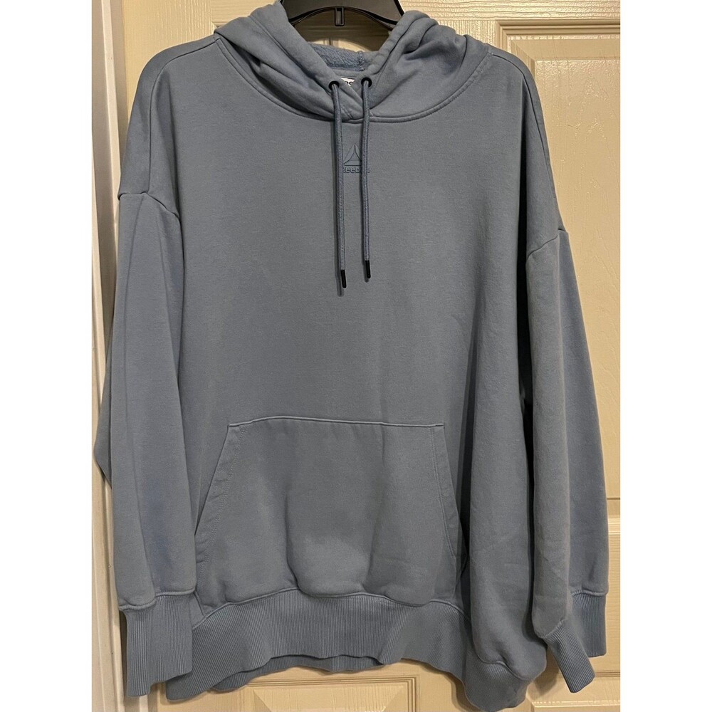 Reebok Weekender Oversized Fleece Hoodie Periwinkle Blue Women's Small
